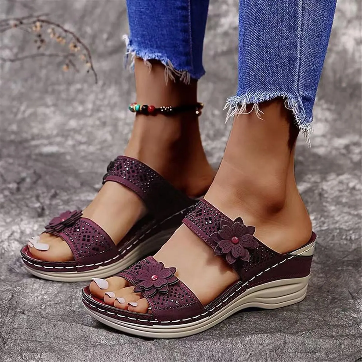 Sandals for Women Dressy Summer, Wedge Sandals for Women Dressy Summer Comfy Orthotic Sandals with Arch Support Shoes