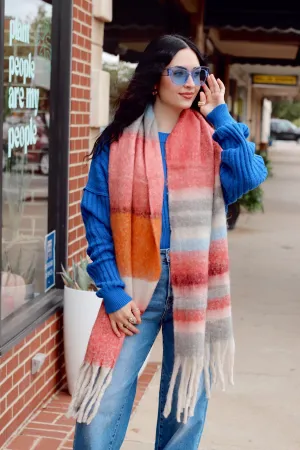 Sasha Striped Scarf   Pink