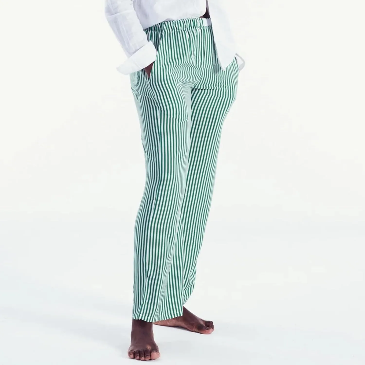 Seyurigaoka Y2K Striped Pajamas Pants for Women Cute Wide Leg Pinstripe Sleep Pj Bottoms Preppy Lounge Pants Trousers