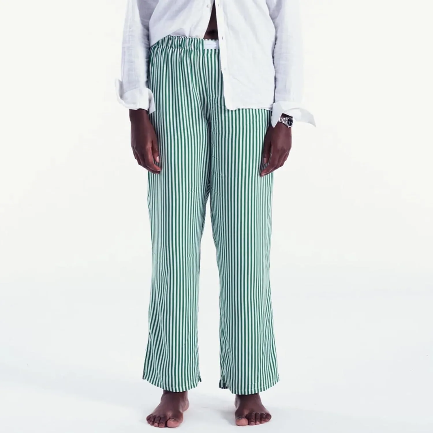 Seyurigaoka Y2K Striped Pajamas Pants for Women Cute Wide Leg Pinstripe Sleep Pj Bottoms Preppy Lounge Pants Trousers