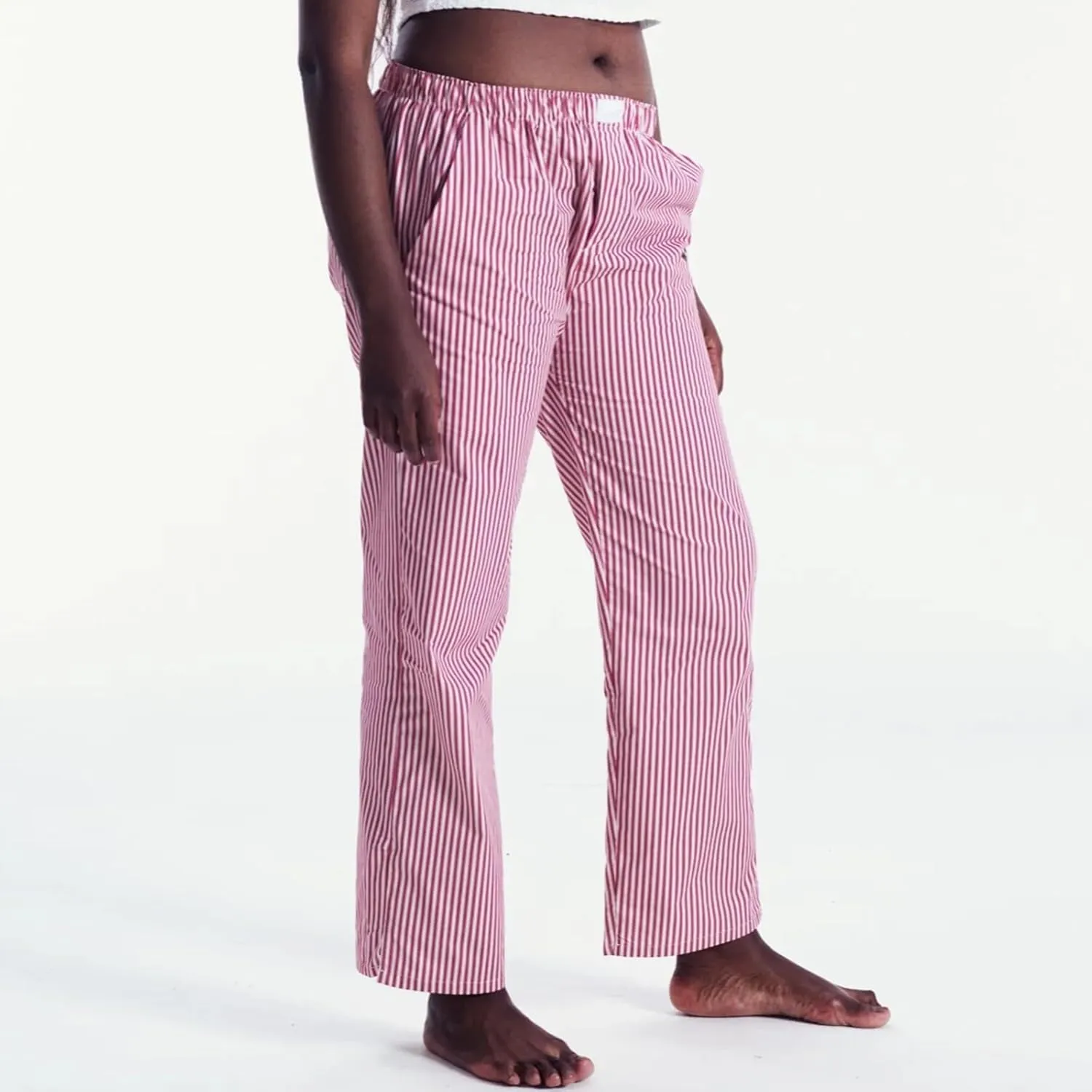 Seyurigaoka Y2K Striped Pajamas Pants for Women Cute Wide Leg Pinstripe Sleep Pj Bottoms Preppy Lounge Pants Trousers