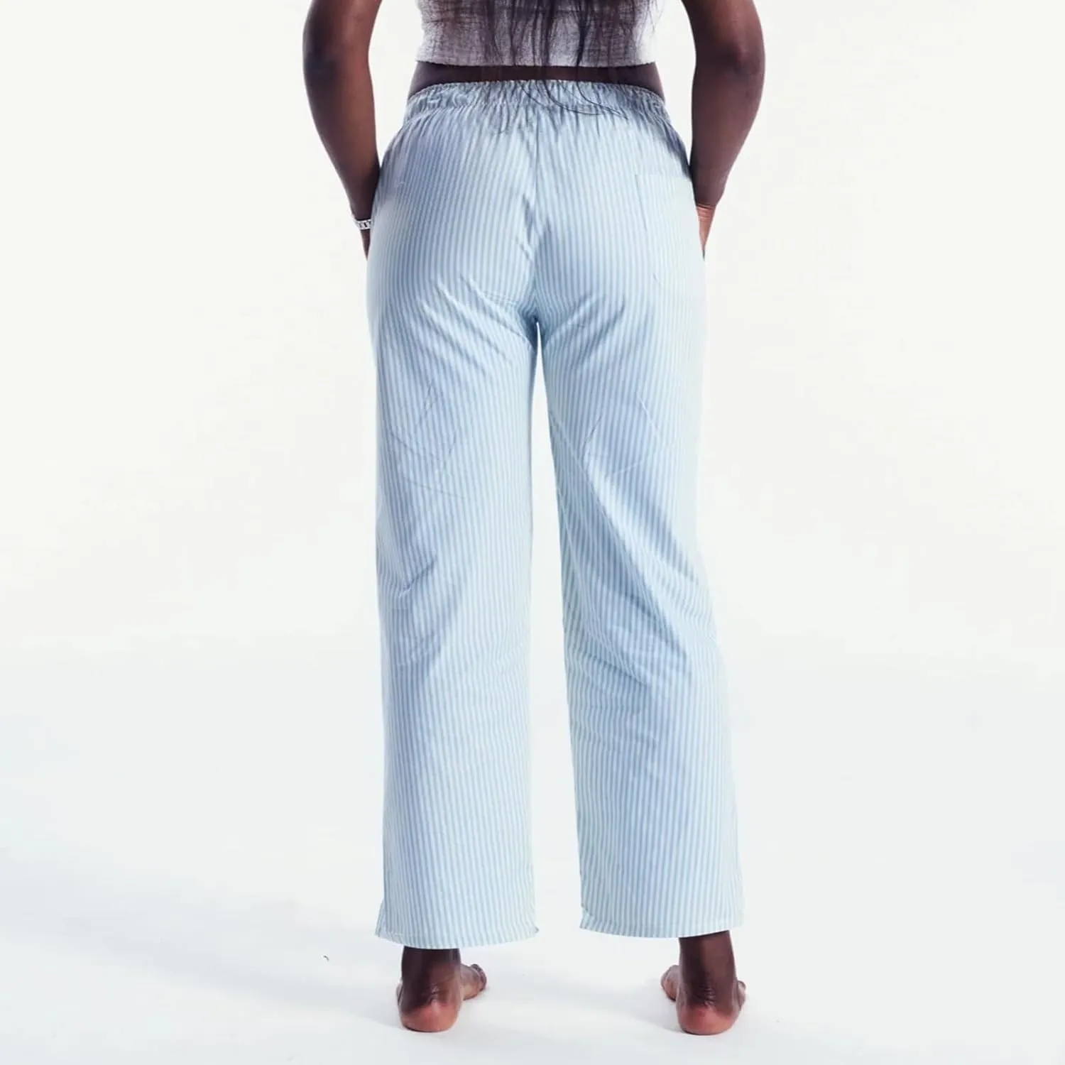 Seyurigaoka Y2K Striped Pajamas Pants for Women Cute Wide Leg Pinstripe Sleep Pj Bottoms Preppy Lounge Pants Trousers