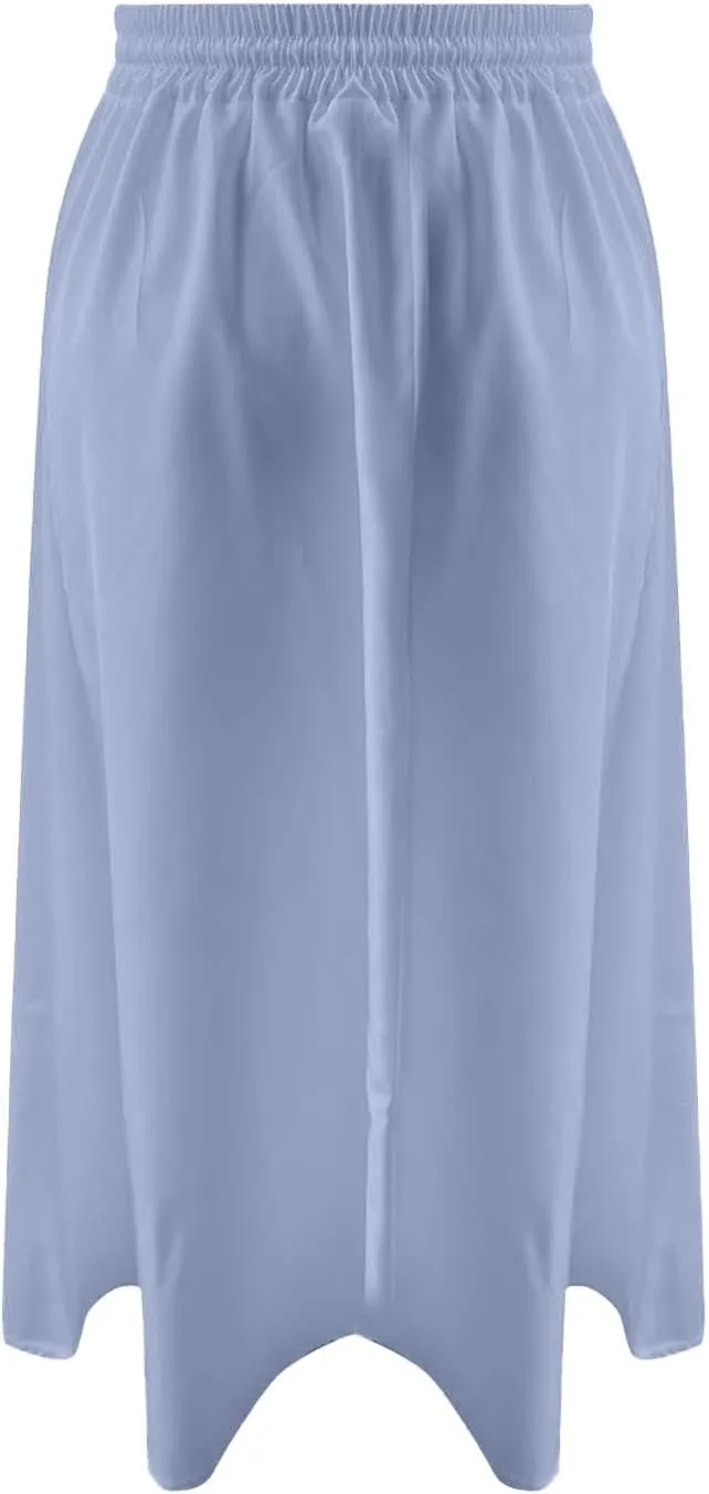 Skirts for Women Mid High Waisted Drawstring Casual Skirt Flowy Elastic Waist Baggy Elegant Trendy Skorts with Pockets