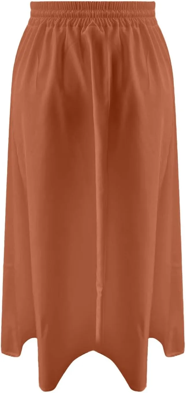 Skirts for Women Mid High Waisted Drawstring Casual Skirt Flowy Elastic Waist Baggy Elegant Trendy Skorts with Pockets