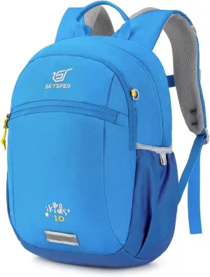 SKYSPER 10L Kids Backpack for Girls Boys, Toddler Hiking Backpack with Chest Strap, Comfortable Daypack for Travel and Preschool Kindergarten, Blue