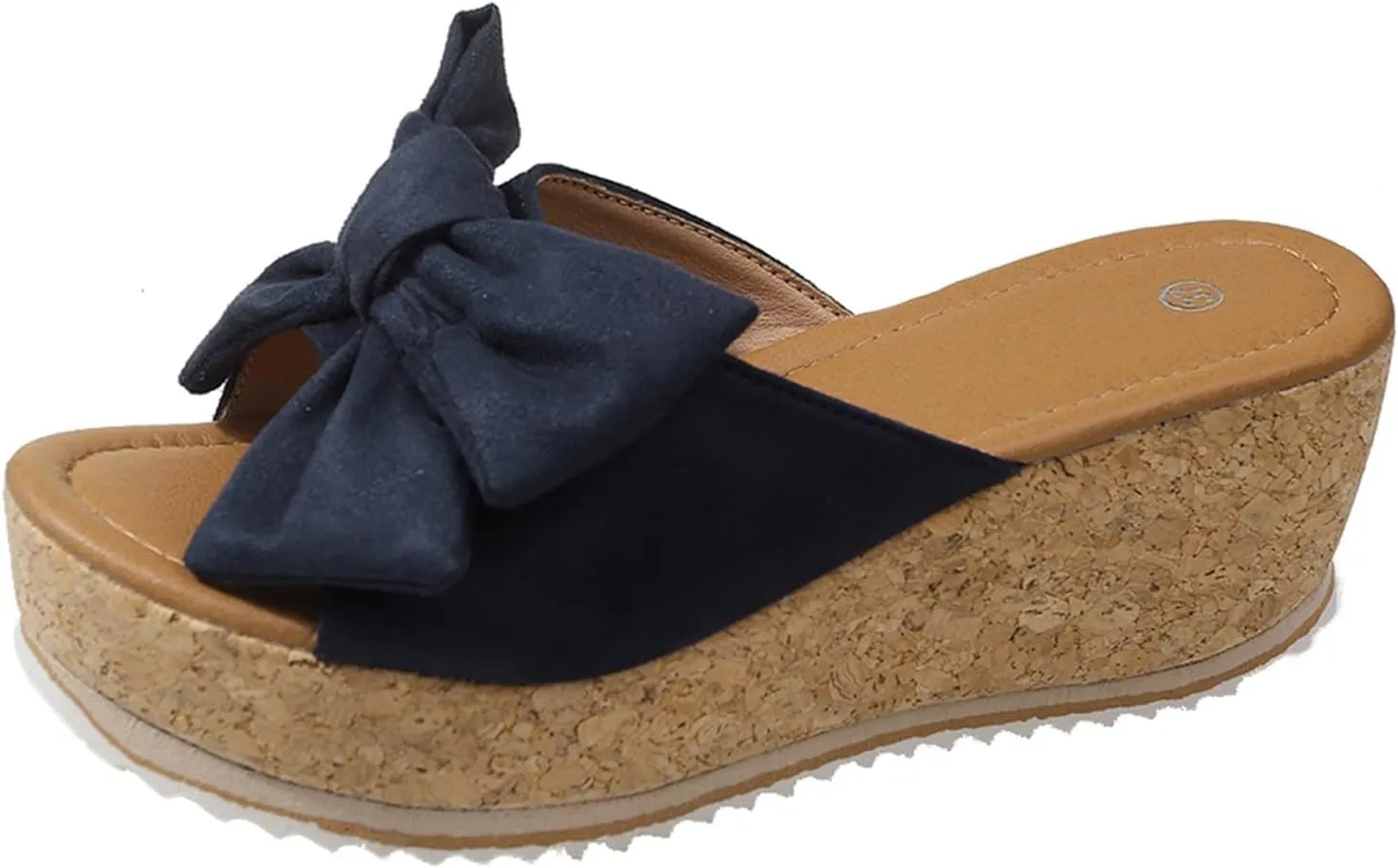 Slide Sandals for Women Plus Size Bow-Knot Platform Wedge Sandals Summer Dressy Outdoor Beach Sandal Comfortable Open Toe Non-Slip Walking Slippers