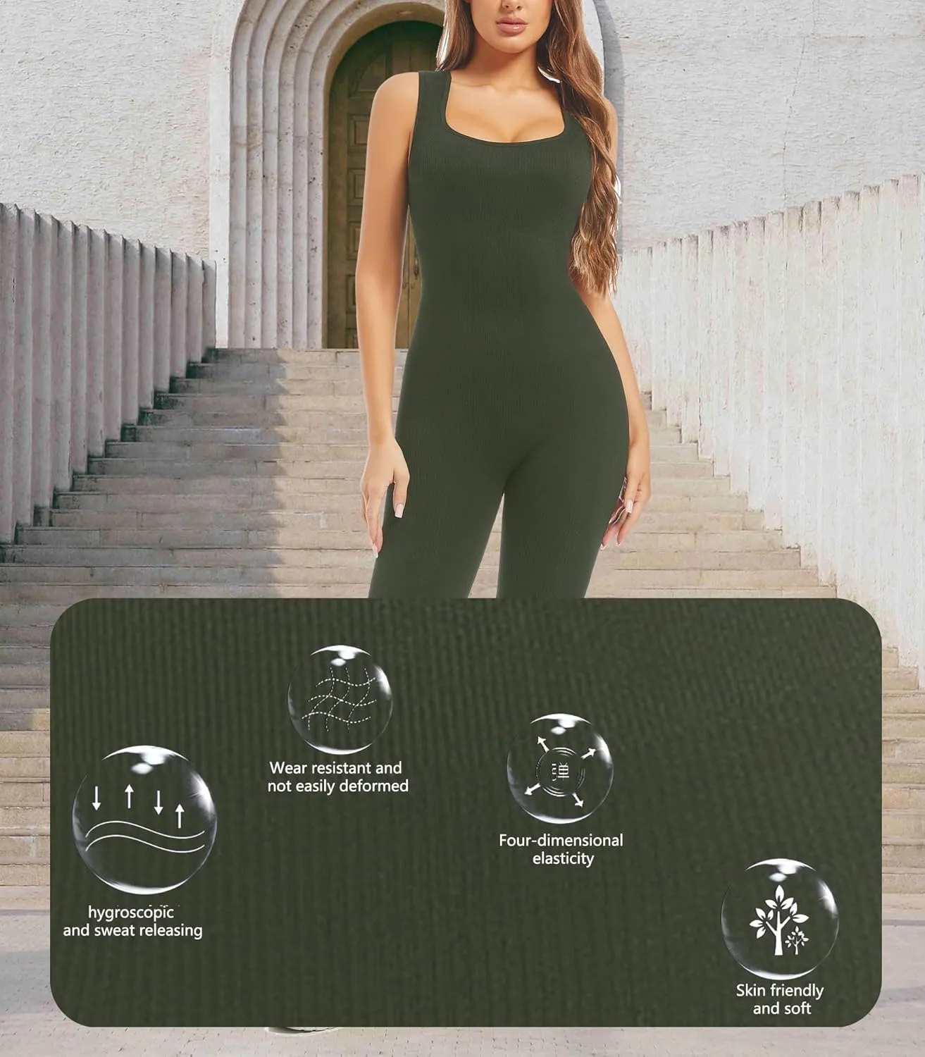 Sliot Unitard Jumpsuits for Women Tummy Control Long Bodysuits for Women Full Length Yoga Full Body Suit Compression Jumpsuit