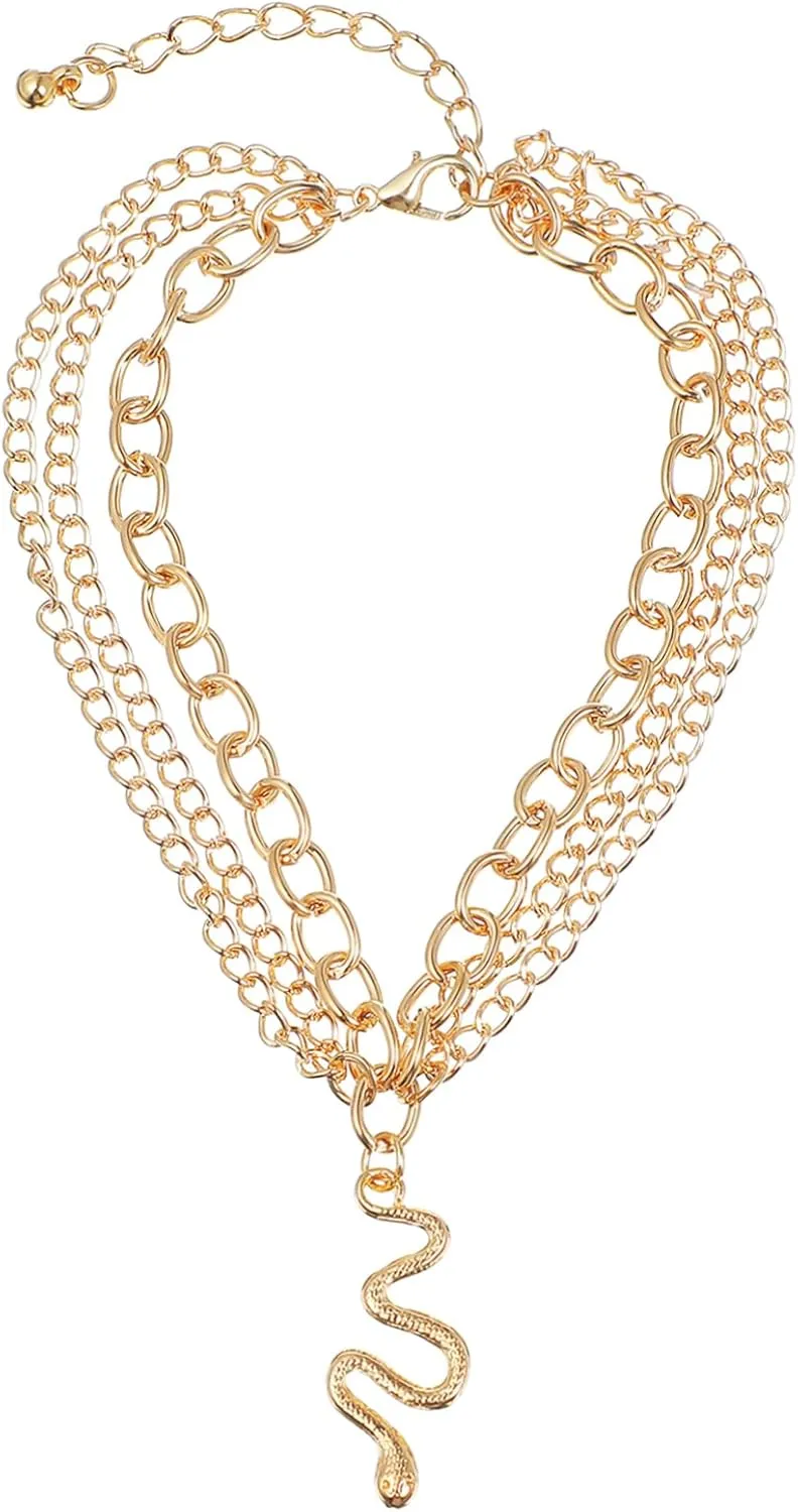 SOIMISS Cross Anklet Chain Jewelry for Women Layered Foot Jewelry with Stylish Snake Pendant for Beachwear and Casual Outfits