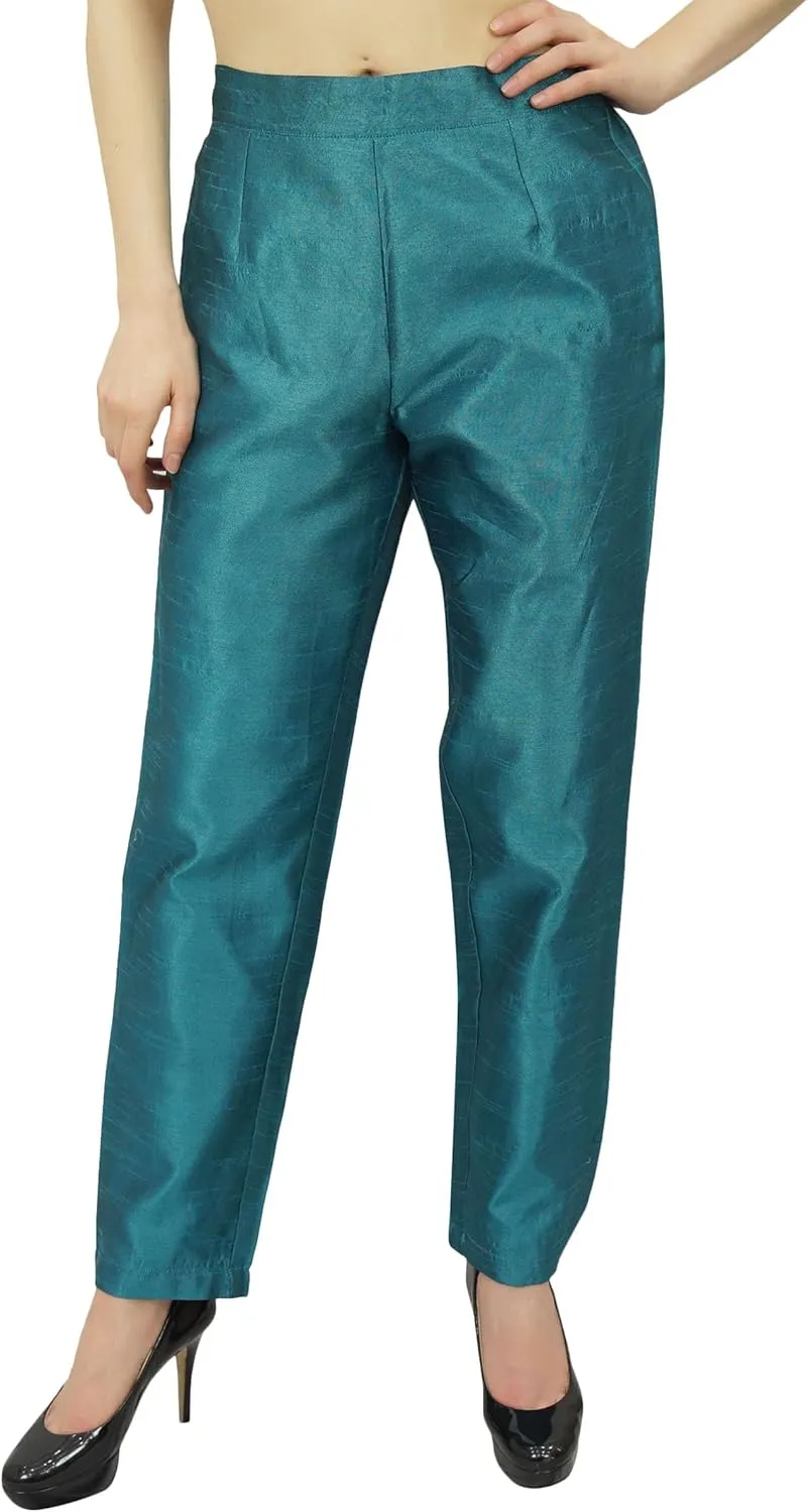 Solid High Waist Pants for Womens Casual Elastic Waist Back Narrow Bottom Trousers