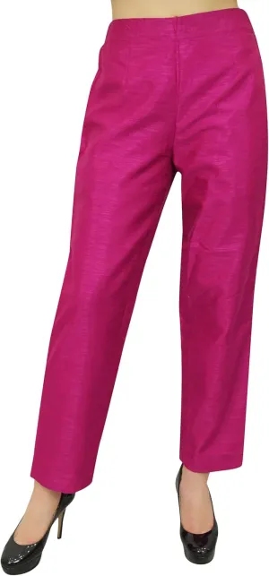 Solid High Waist Pants for Womens Casual Elastic Waist Back Narrow Bottom Trousers