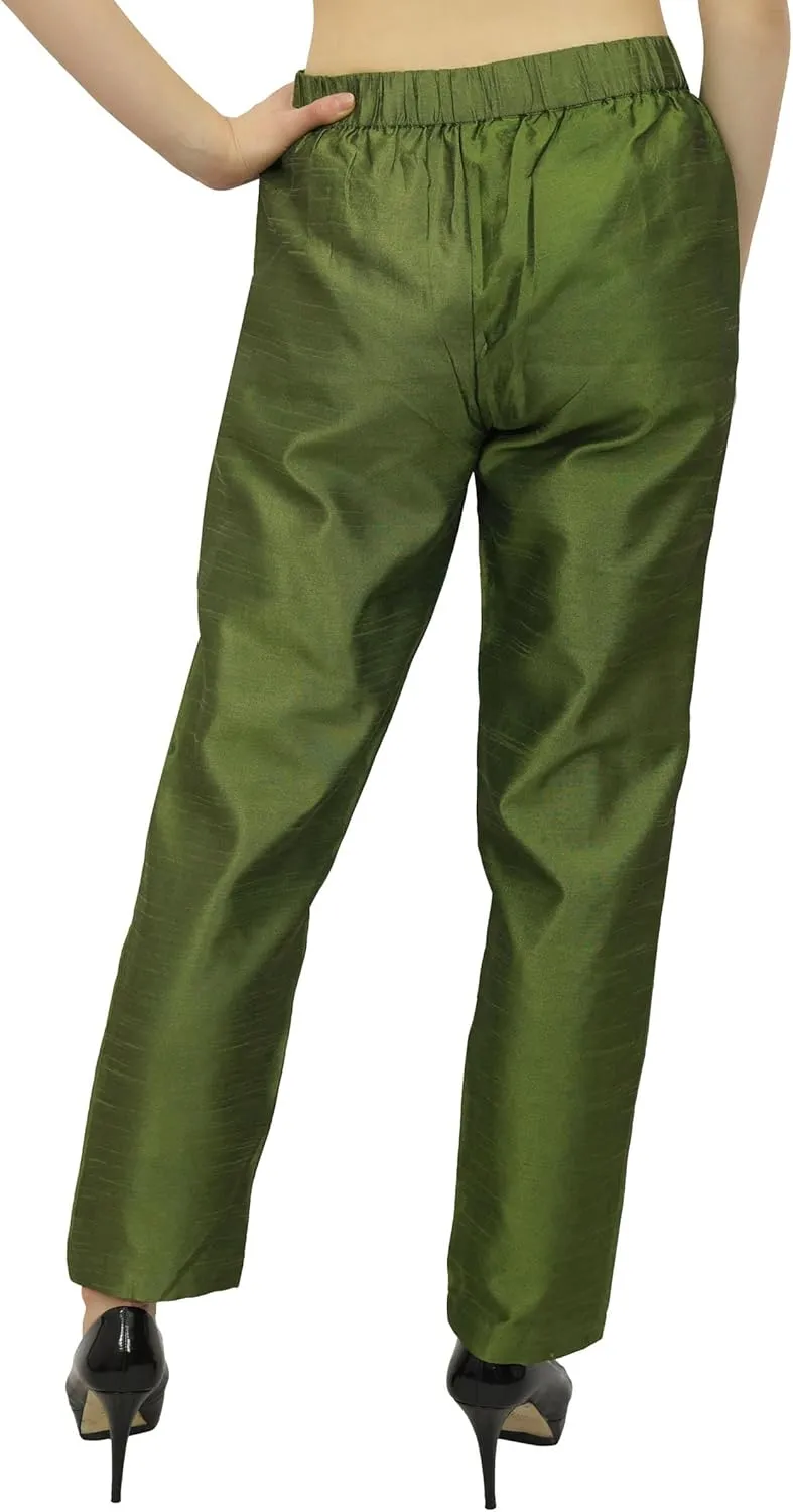 Solid High Waist Pants for Womens Casual Elastic Waist Back Narrow Bottom Trousers