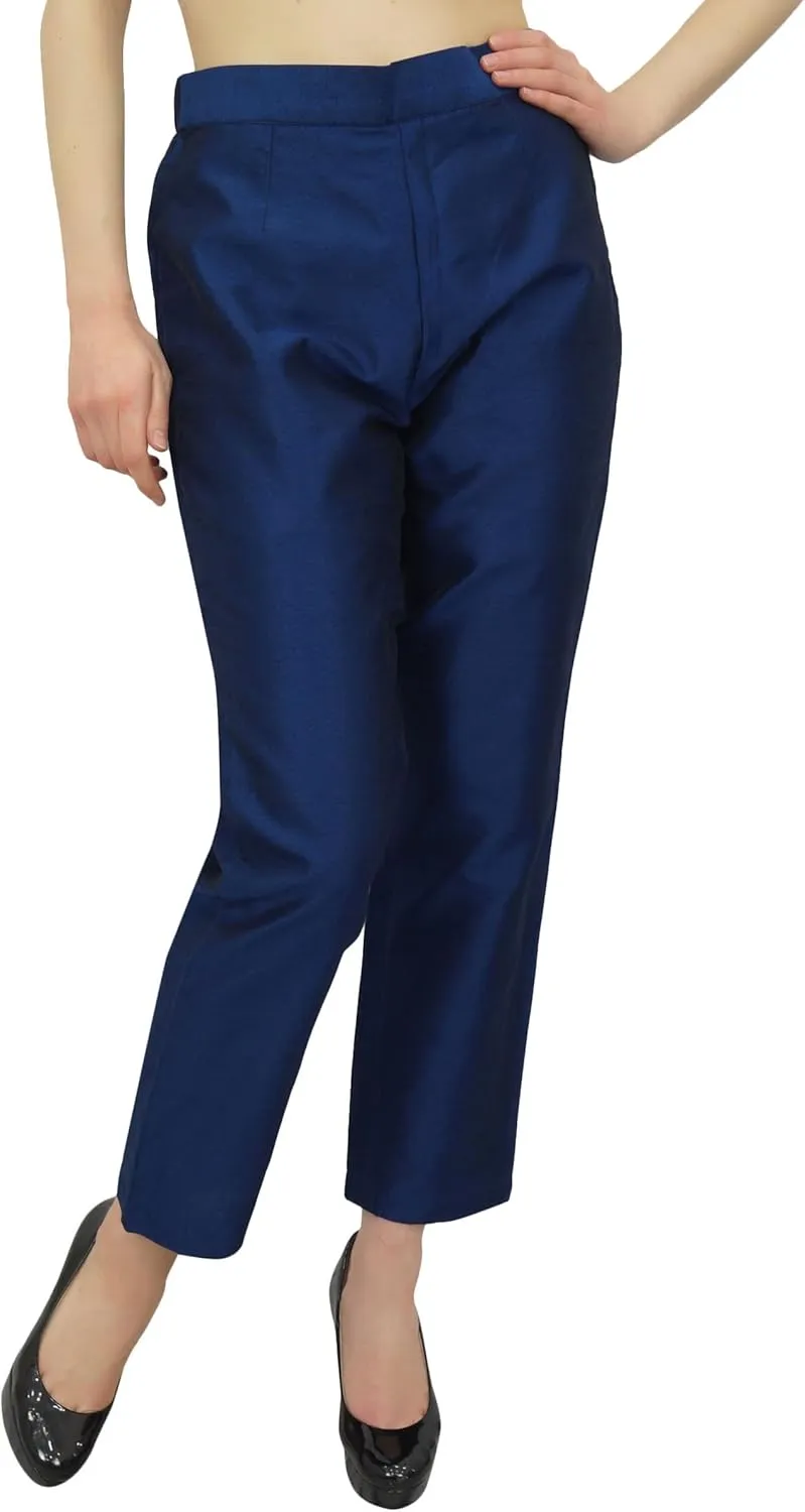 Solid High Waist Pants for Womens Casual Elastic Waist Back Narrow Bottom Trousers