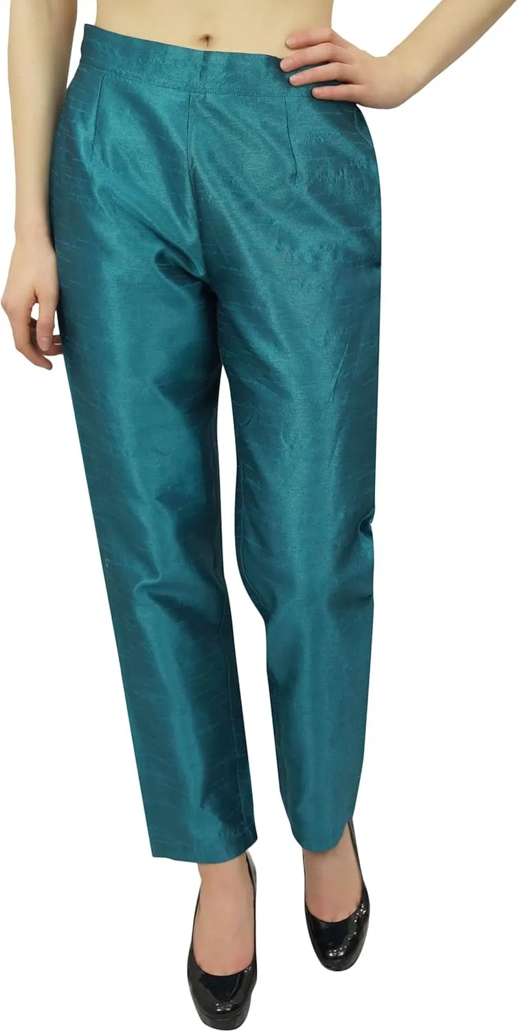 Solid High Waist Pants for Womens Casual Elastic Waist Back Narrow Bottom Trousers