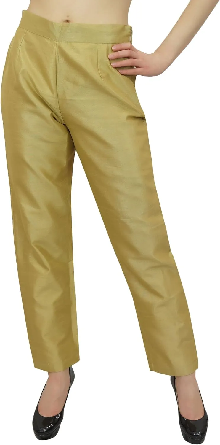 Solid High Waist Pants for Womens Casual Elastic Waist Back Narrow Bottom Trousers