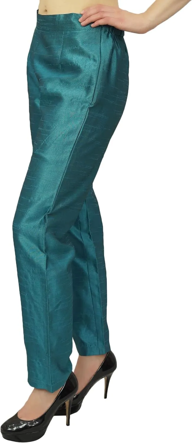 Solid High Waist Pants for Womens Casual Elastic Waist Back Narrow Bottom Trousers