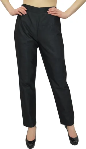 Solid High Waist Pants for Womens Casual Elastic Waist Back Narrow Bottom Trousers