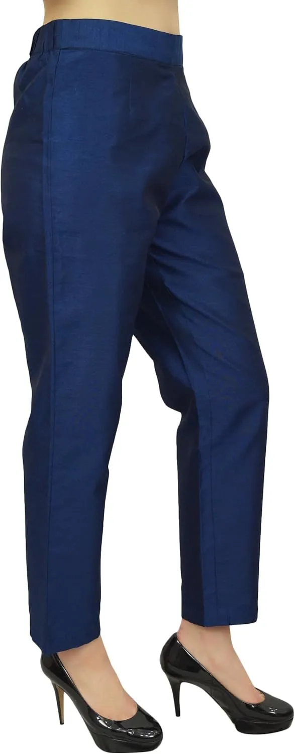 Solid High Waist Pants for Womens Casual Elastic Waist Back Narrow Bottom Trousers
