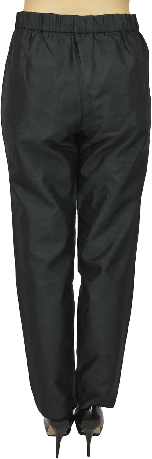 Solid High Waist Pants for Womens Casual Elastic Waist Back Narrow Bottom Trousers