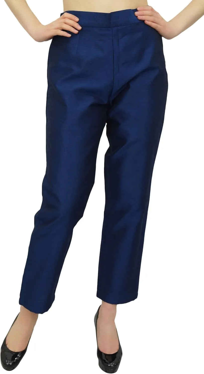 Solid High Waist Pants for Womens Casual Elastic Waist Back Narrow Bottom Trousers