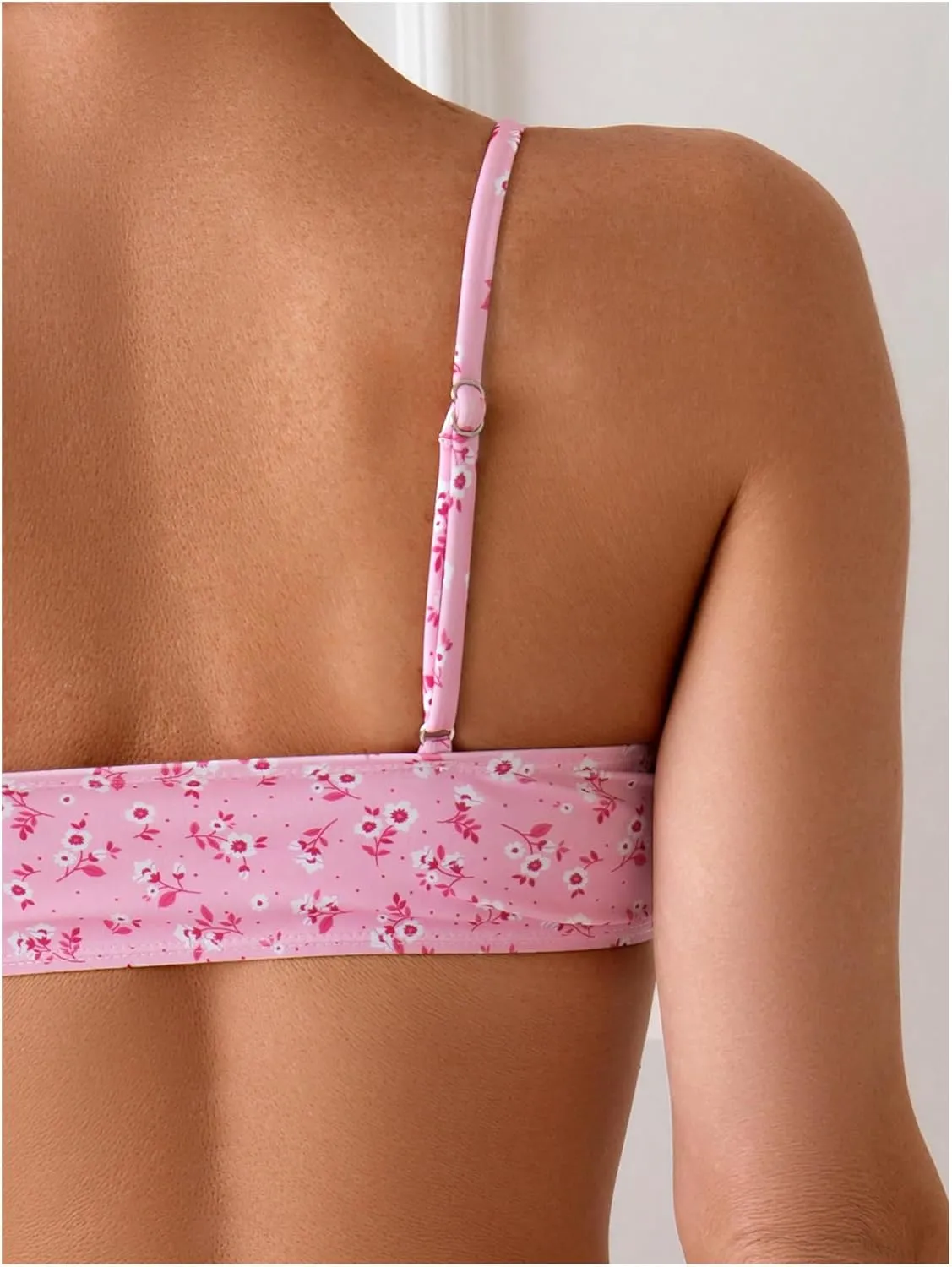 SOLY HUX Women's 2 Piece Bathing Suit Floral Print High Waisted Scoop Neck Cute Bikini Set Beachwear