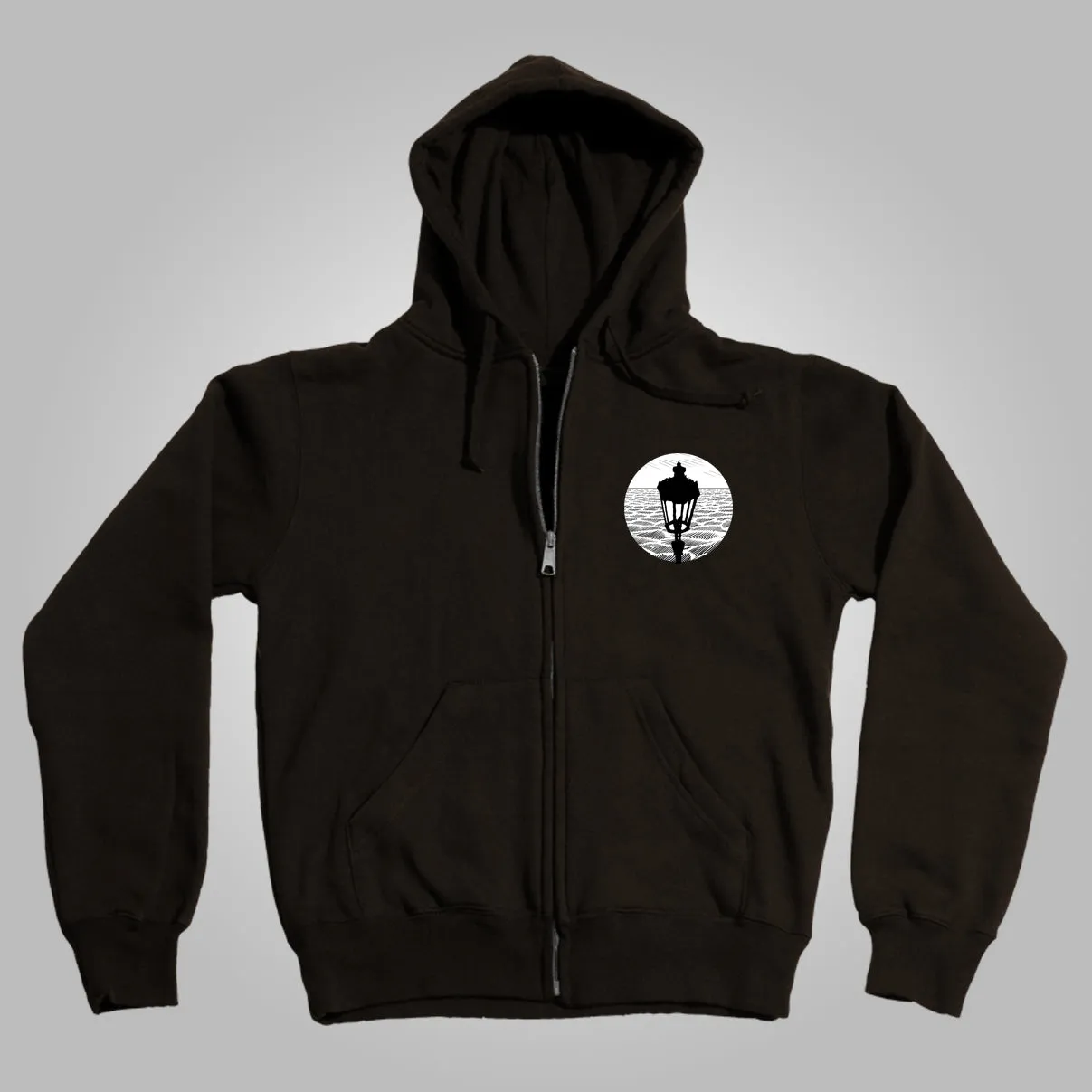 Streetlight Manifesto "Poseidon" Zip-Up Hoodie (Black) *Size XS & S Only*