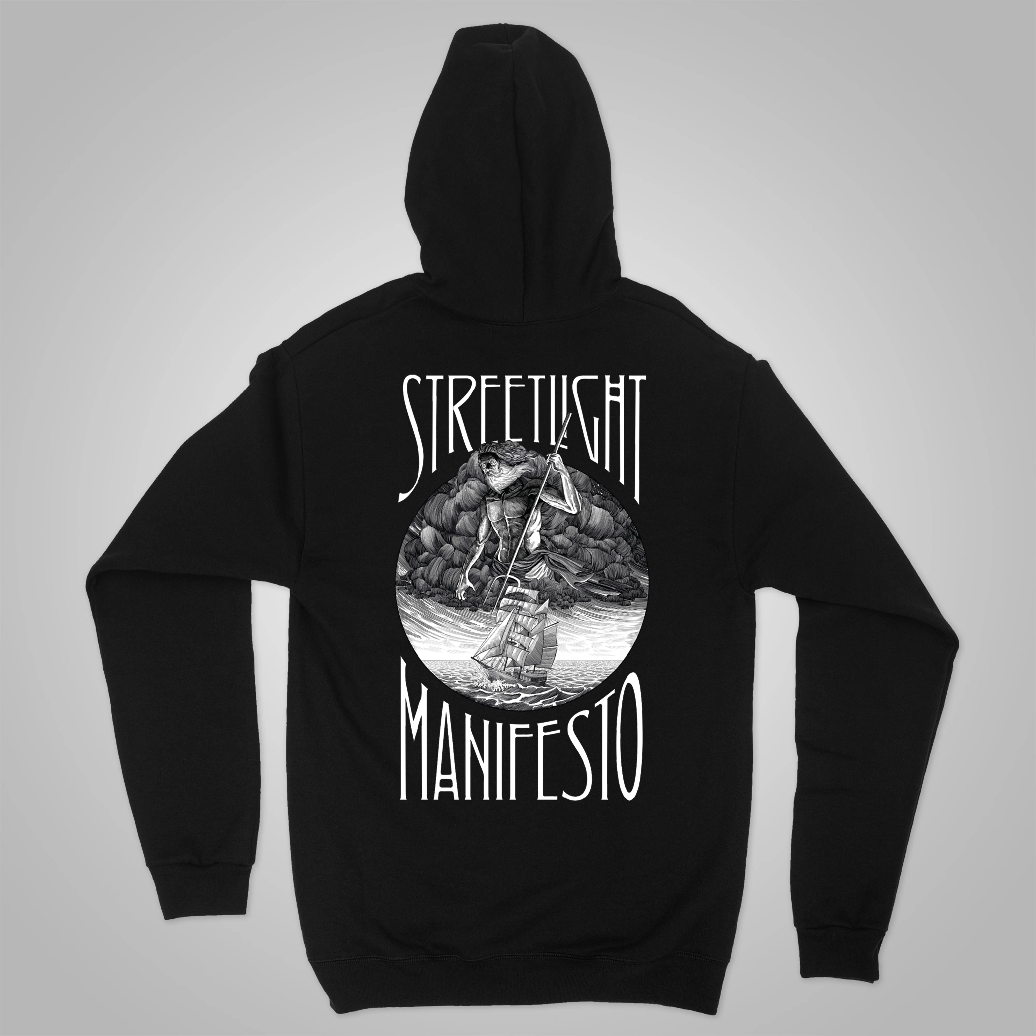 Streetlight Manifesto "Poseidon" Zip-Up Hoodie (Black) *Size XS & S Only*