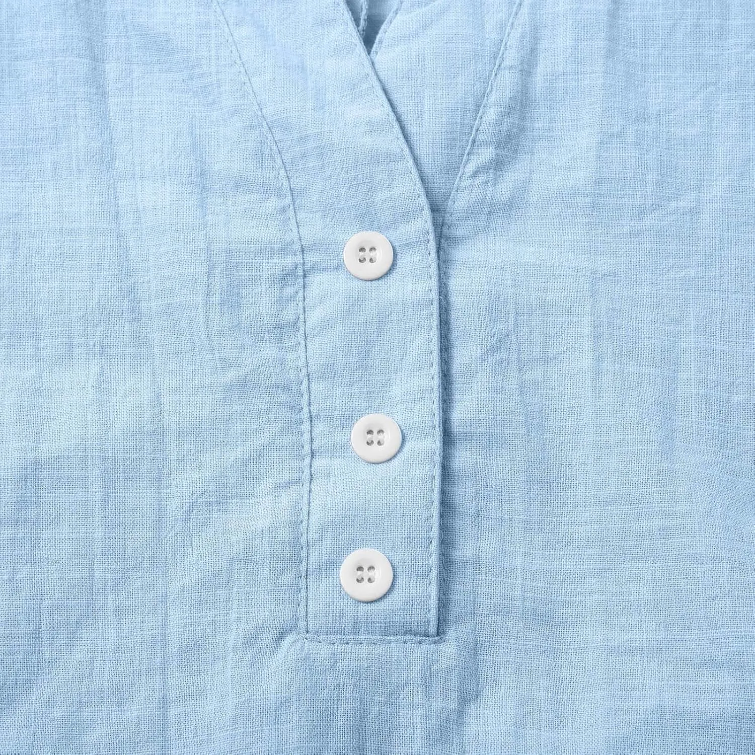Summer Cotton Linen Shirts for Women 2025 Casual 3/4 Sleeve Tunic Shirts Spring Vacation Fashion Clothes