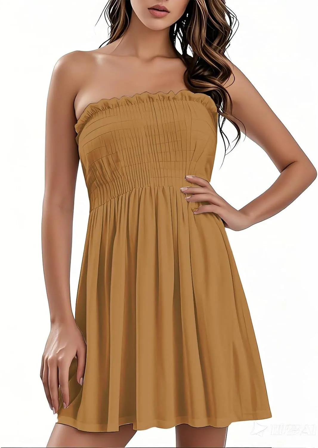 Summer Dresses for Women 2025 Plus Size Strapless Sundress Wedding Guest Dress & Vacation Cover Up Slimming Waist
