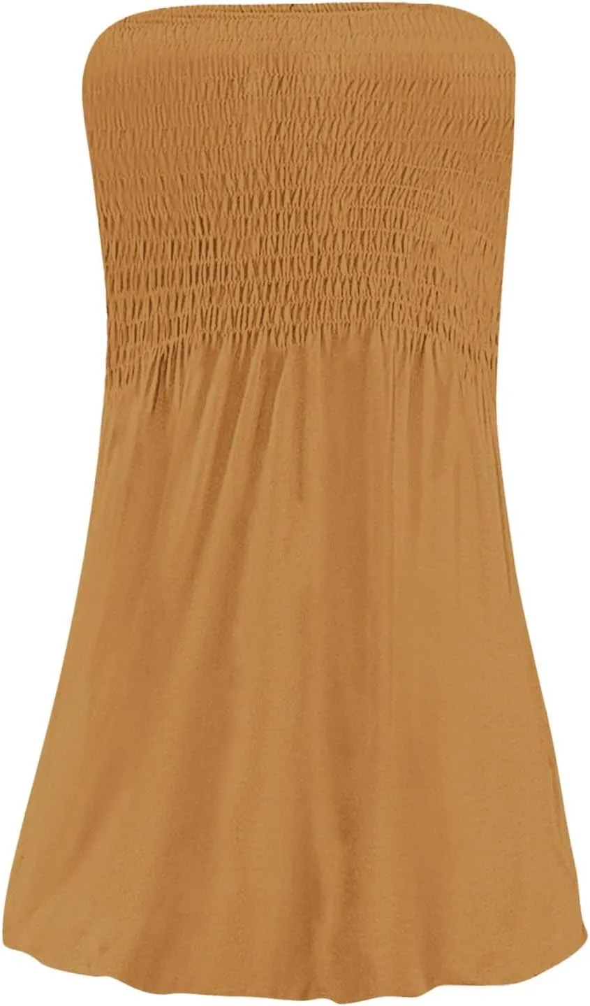 Summer Dresses for Women 2025 Plus Size Strapless Sundress Wedding Guest Dress & Vacation Cover Up Slimming Waist