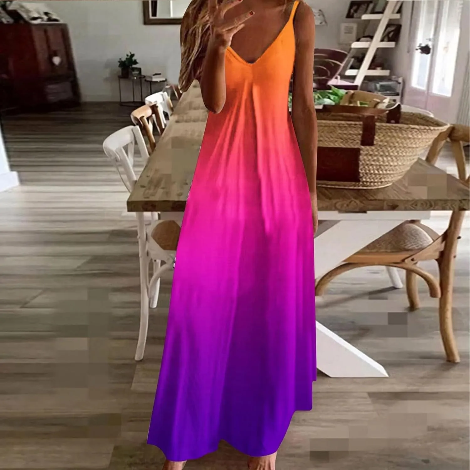 Summer Dresses for Women 2025 Vacation Floral Slip Dress Spaghetti Strap Flowers Printed Maxi Dresses Casual Sundress