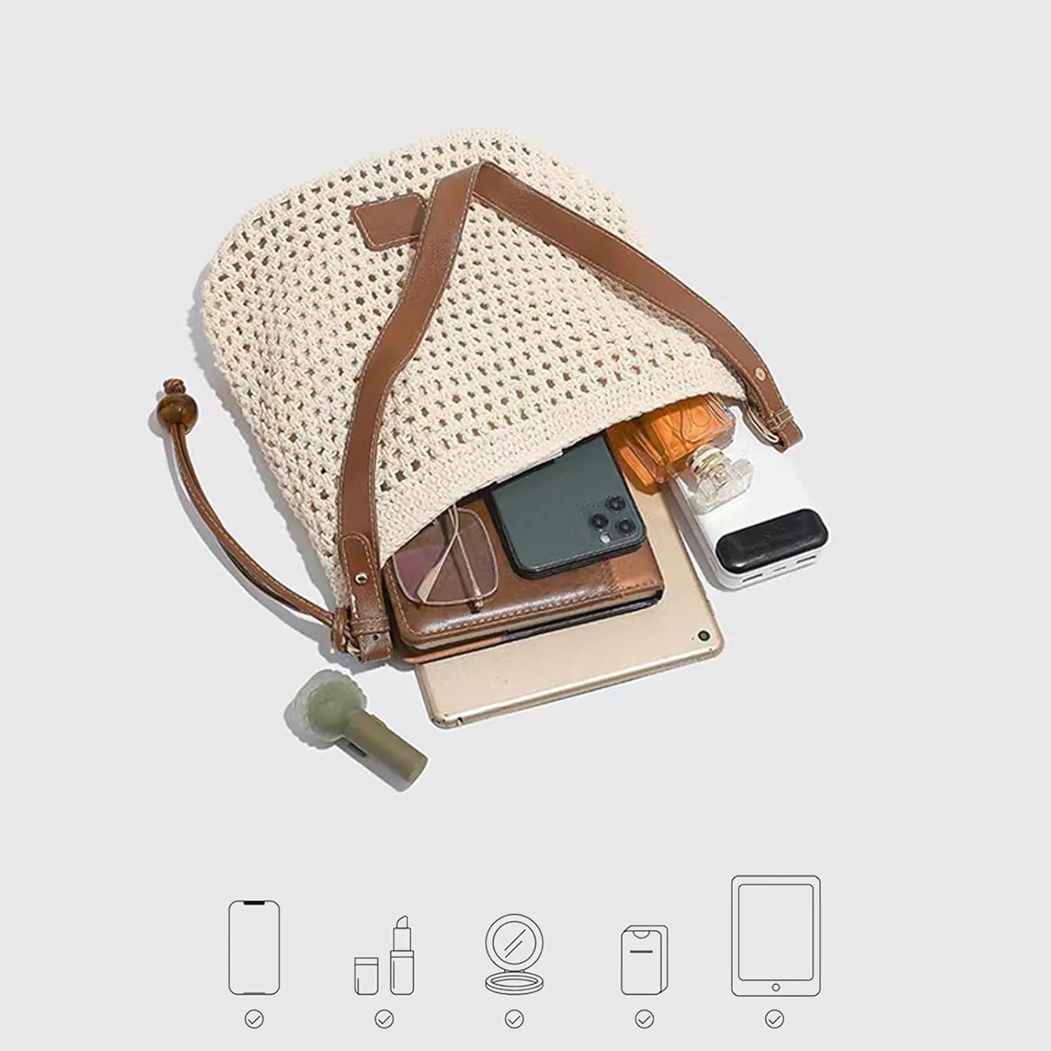Summer Knitted Shoulder Bag bags for 2025, Bohemian Hobo Beach bag Casual Designer Purse for Women