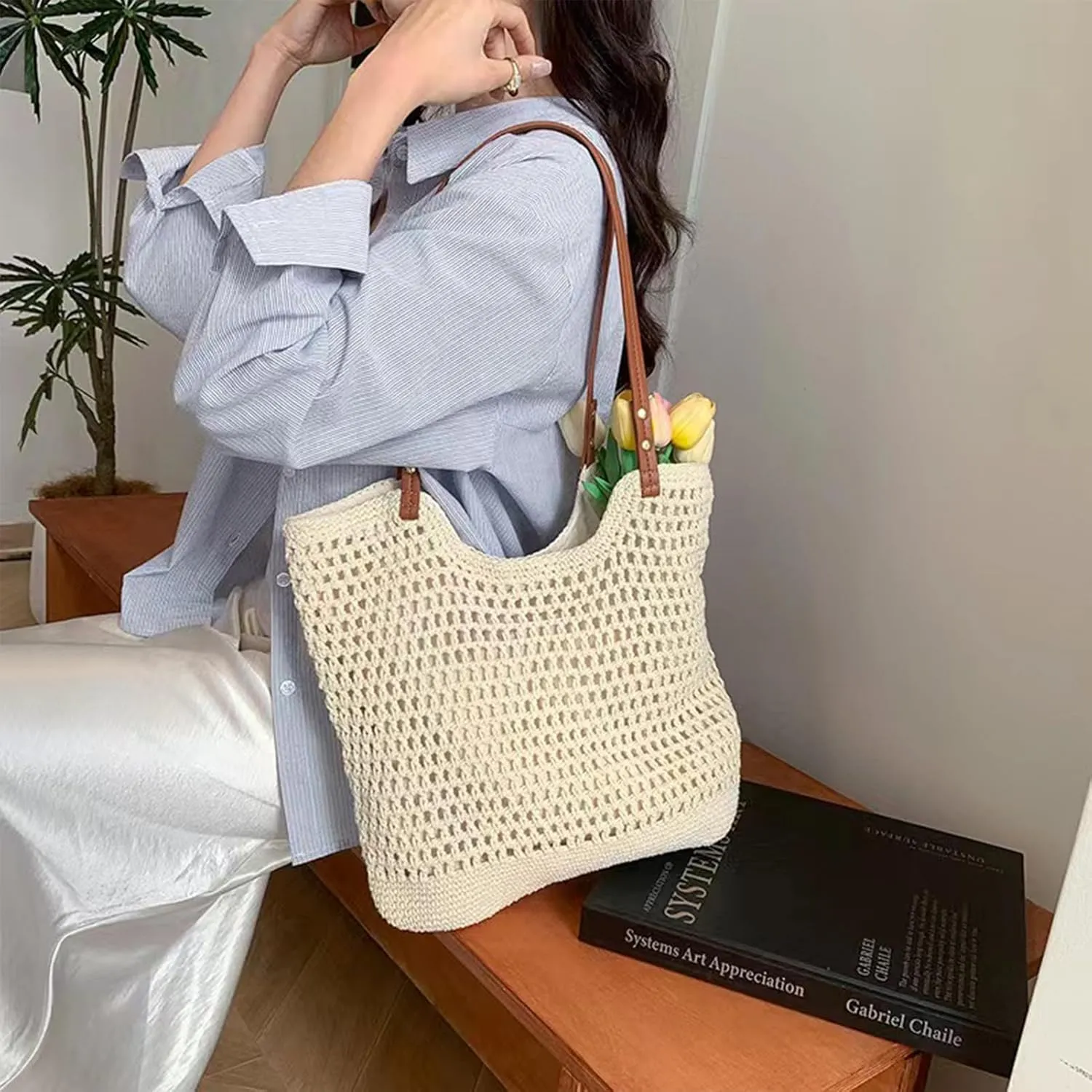 Summer Knitted Shoulder Bag bags for 2025, Bohemian Hobo Beach bag Casual Designer Purse for Women