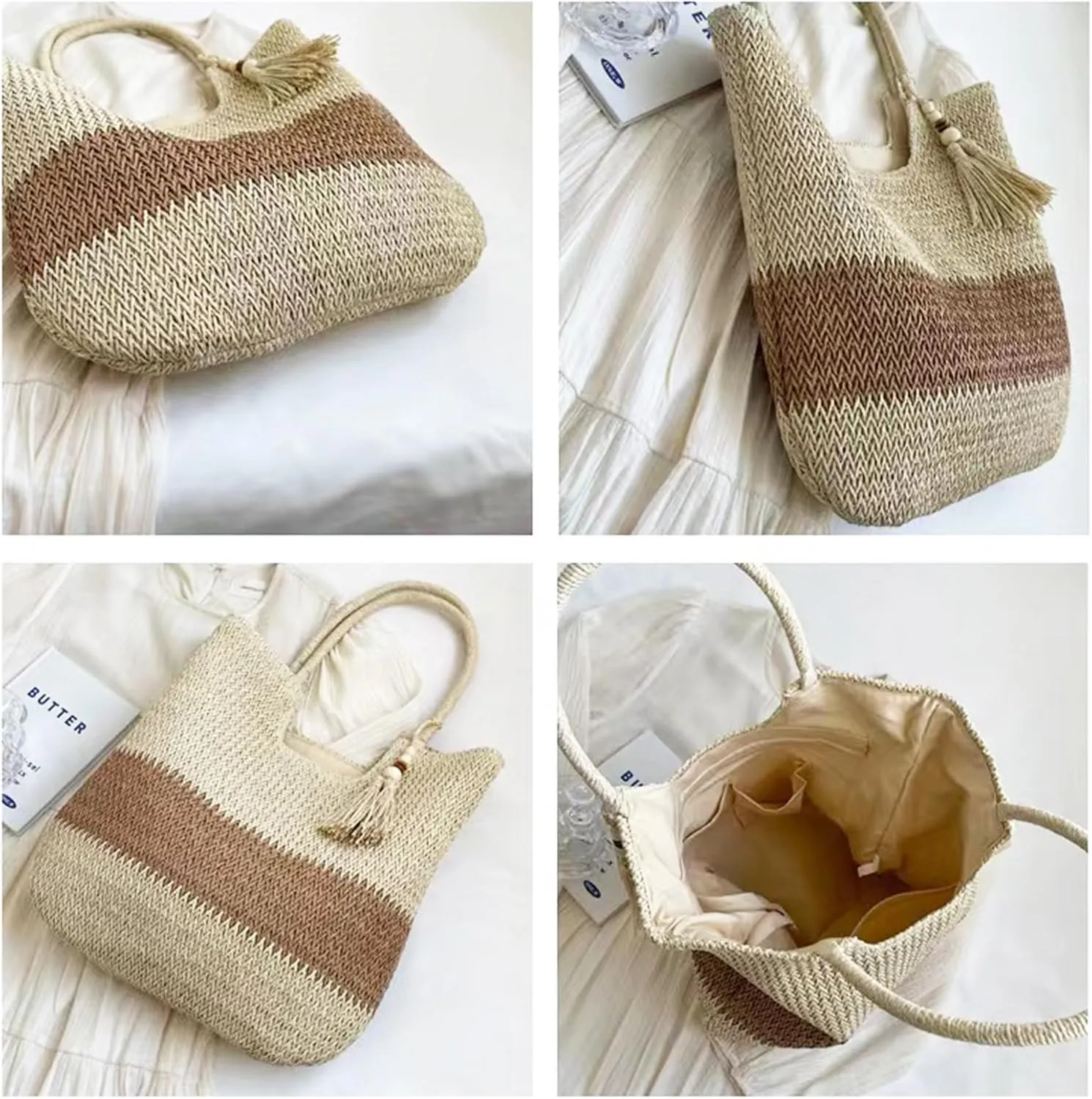 Summer Knitted Shoulder Bag bags for 2025, Bohemian Hobo Beach bag Casual Designer Purse for Women