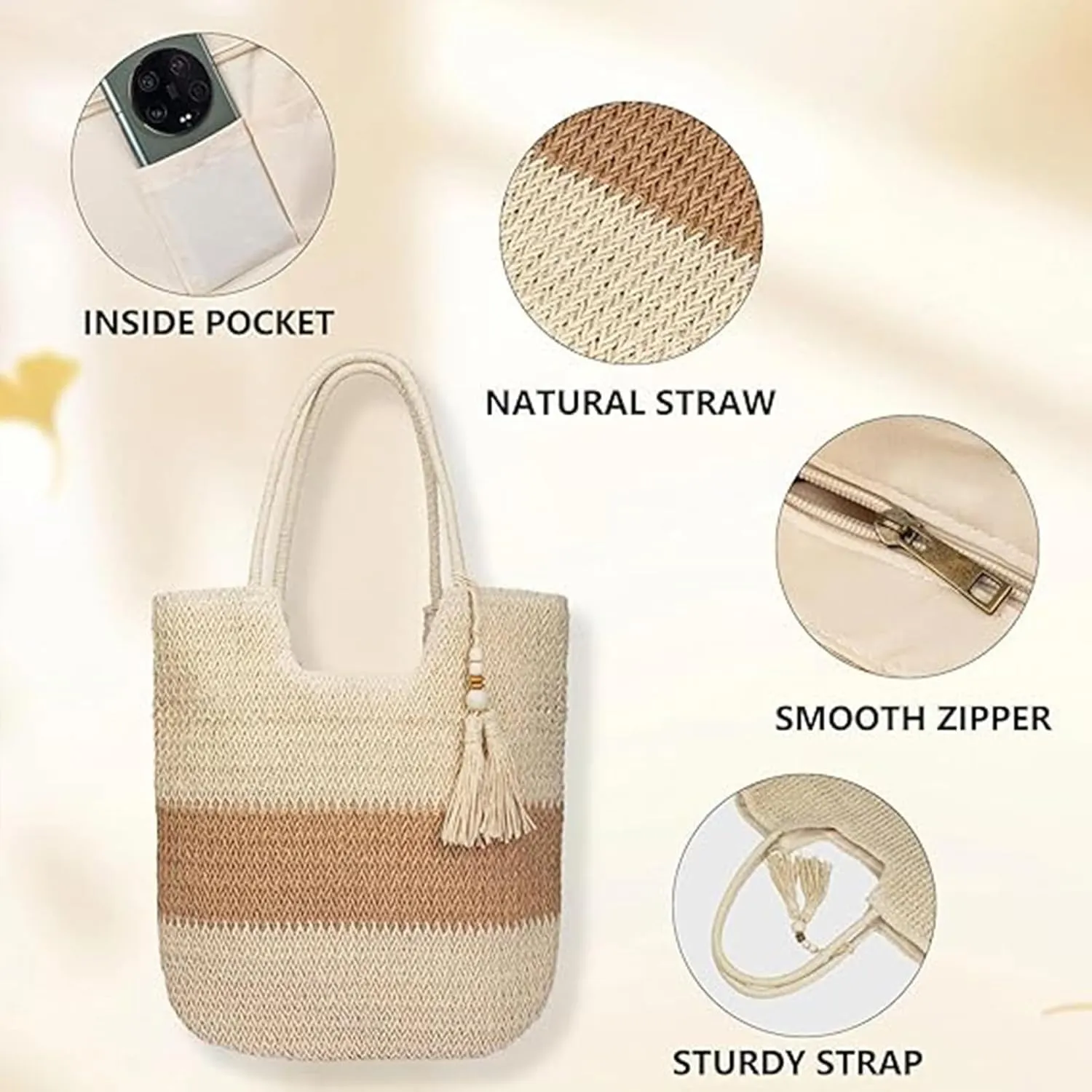 Summer Knitted Shoulder Bag bags for 2025, Bohemian Hobo Beach bag Casual Designer Purse for Women