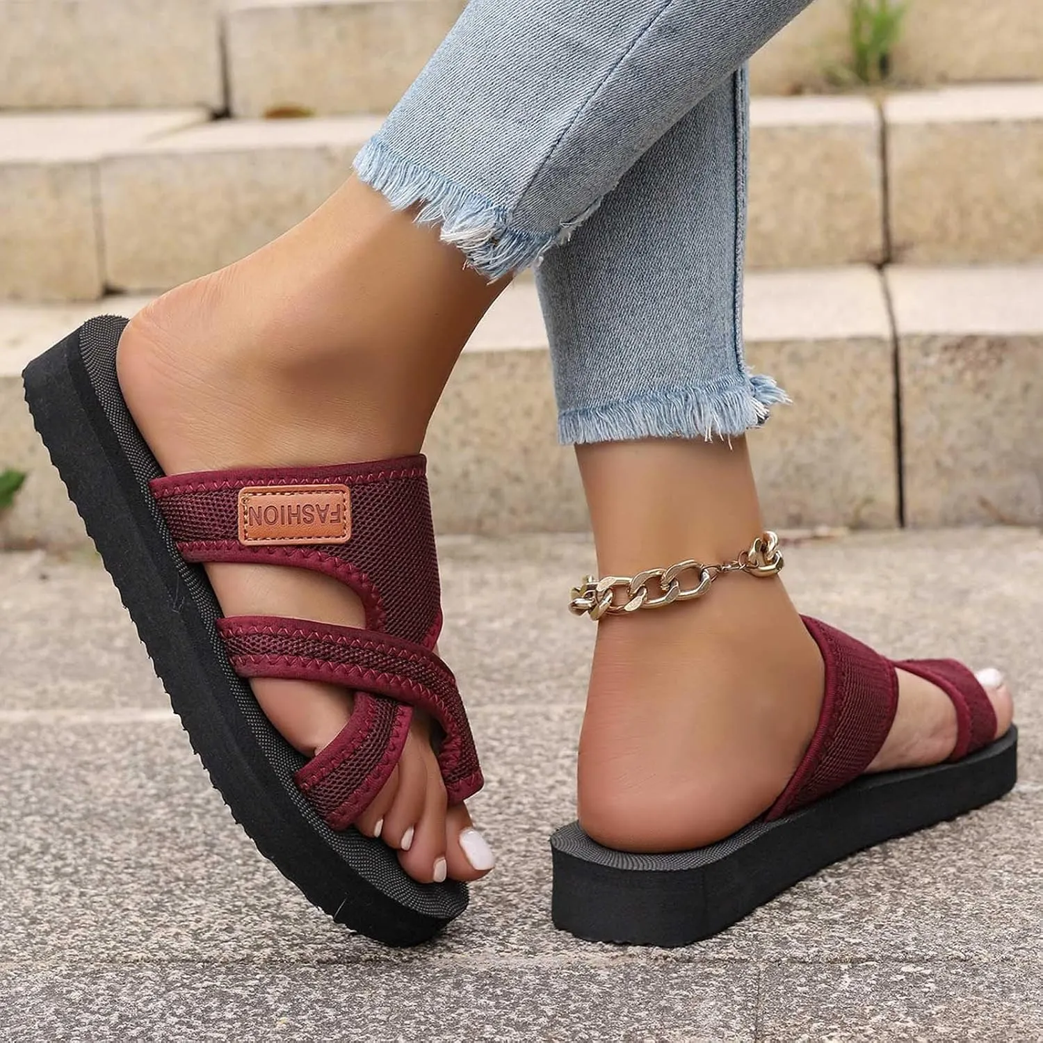 Summer Sandals for Women 2025 Extra Wide Beach Breathable Comfortable Solid Mesh Hollow Slide Sandls Orthopedic Shoes