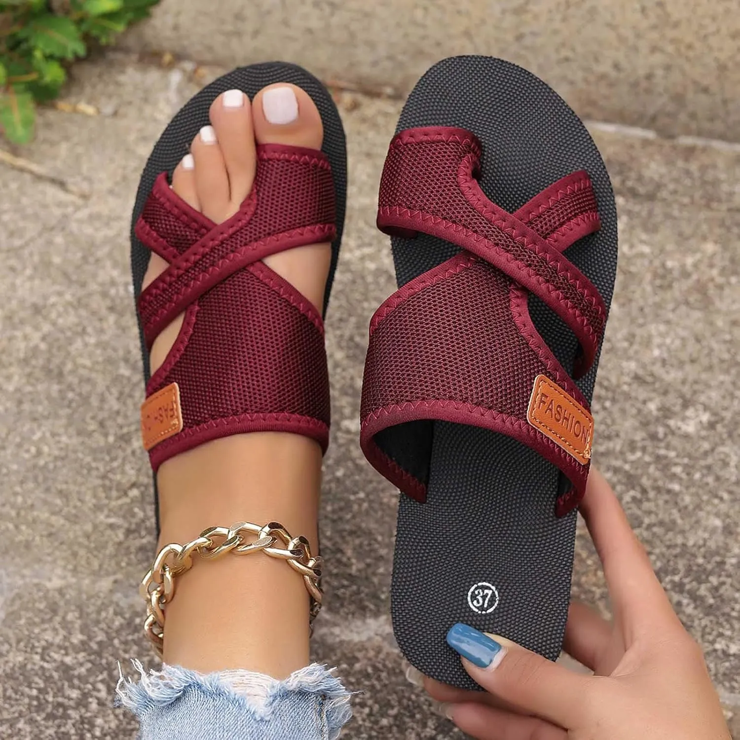 Summer Sandals for Women 2025 Extra Wide Beach Breathable Comfortable Solid Mesh Hollow Slide Sandls Orthopedic Shoes
