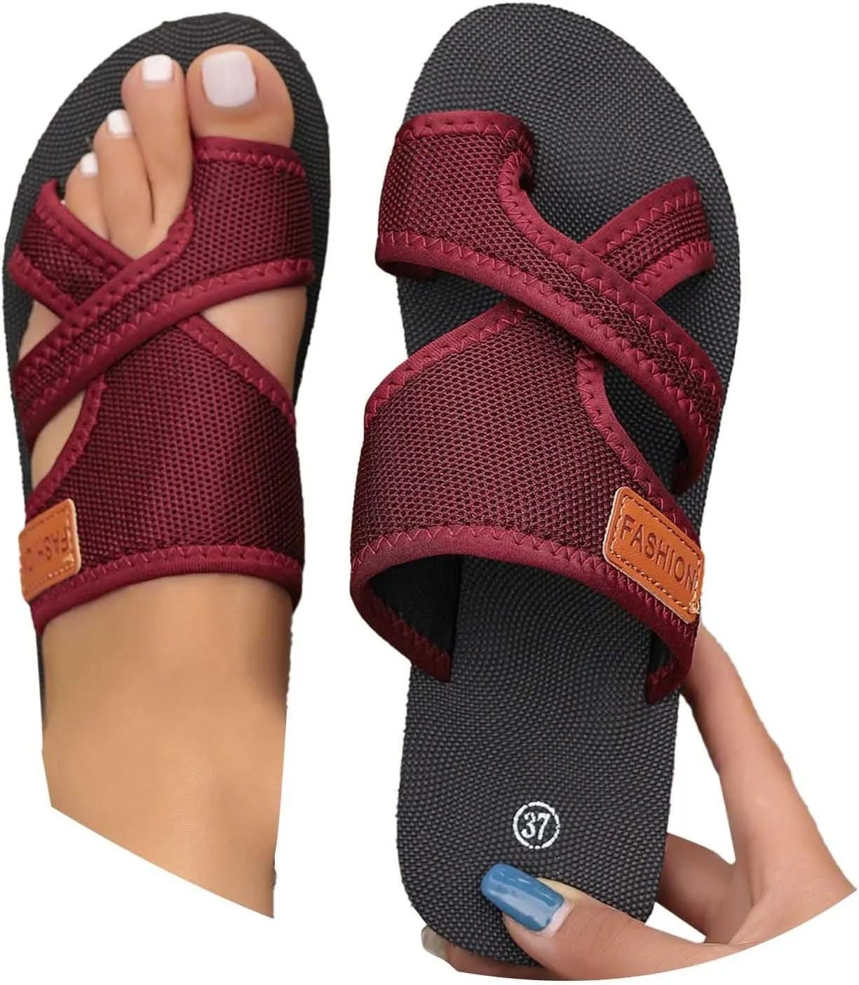 Summer Sandals for Women 2025 Extra Wide Beach Breathable Comfortable Solid Mesh Hollow Slide Sandls Orthopedic Shoes