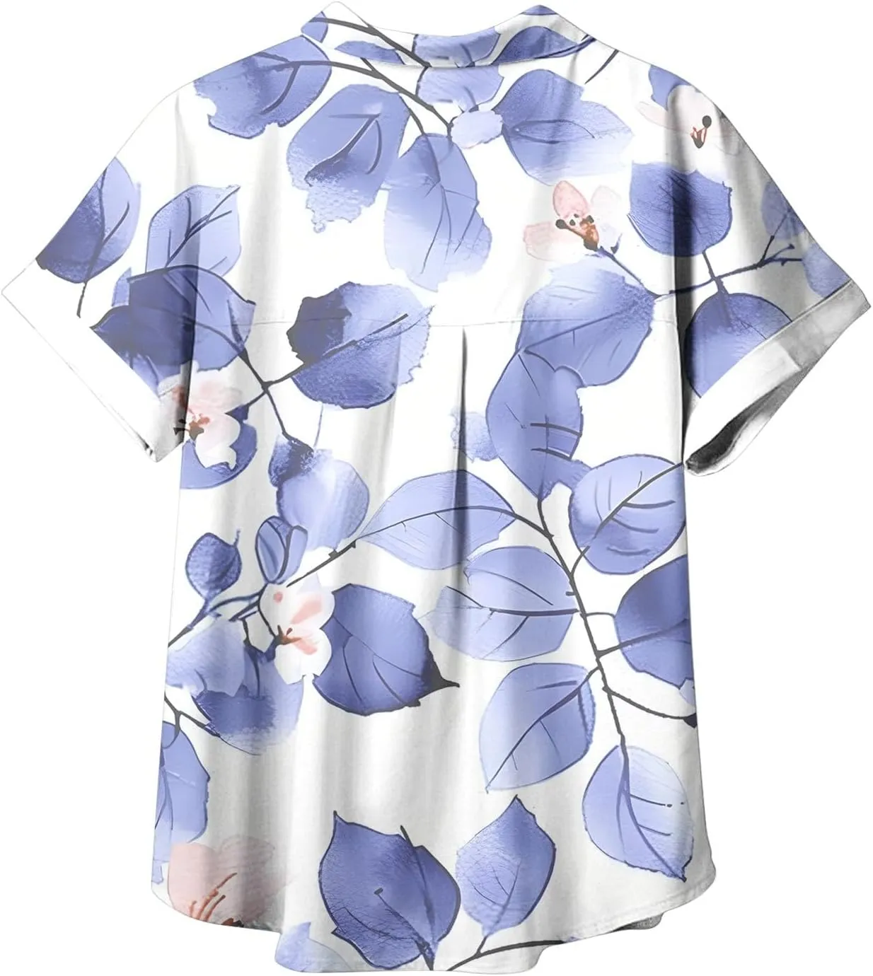 Summer Tops for Women 2024 Vacation Beach Vacation Short Sleeve Floral Print Shirts Casual Loose Bohemian Blouses
