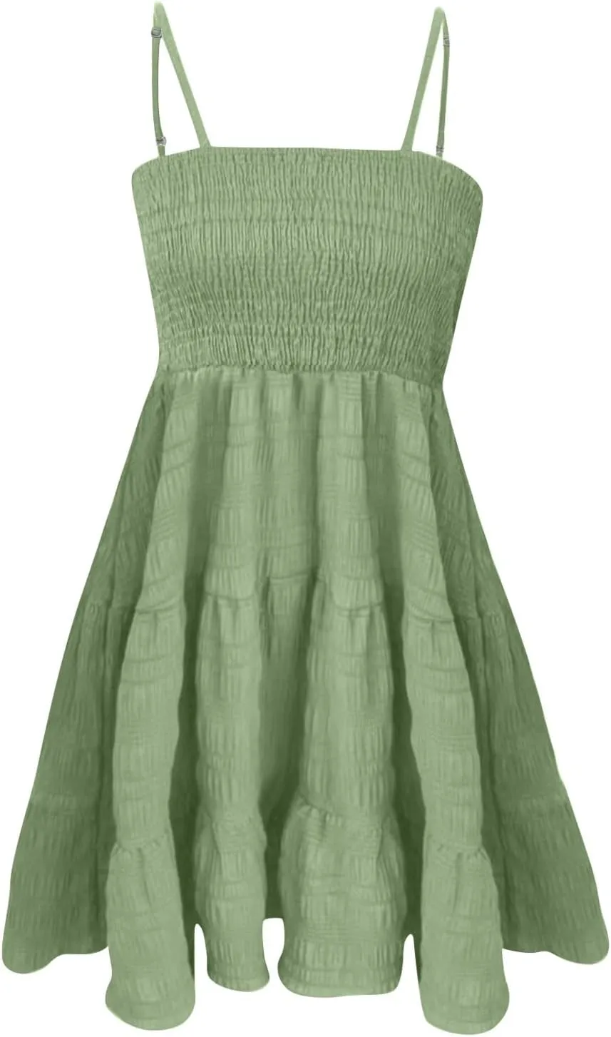 Sundresses for Women 2025 Trendy Sexy Sleeveless Backless Mini Short Summer Dress Beach Party Casual Wedding Dresses