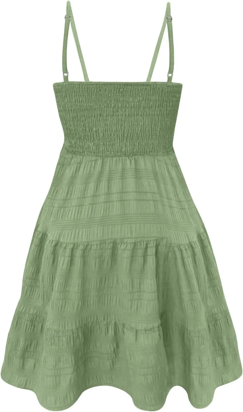 Sundresses for Women 2025 Trendy Sexy Sleeveless Backless Mini Short Summer Dress Beach Party Casual Wedding Dresses