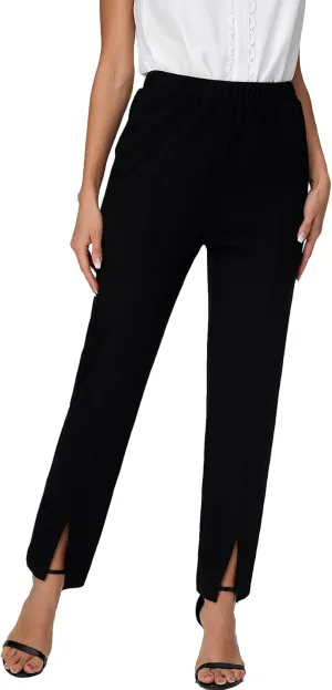 SweatyRocks Women's Elegant Elastic Waist Skinny High Waist Pants