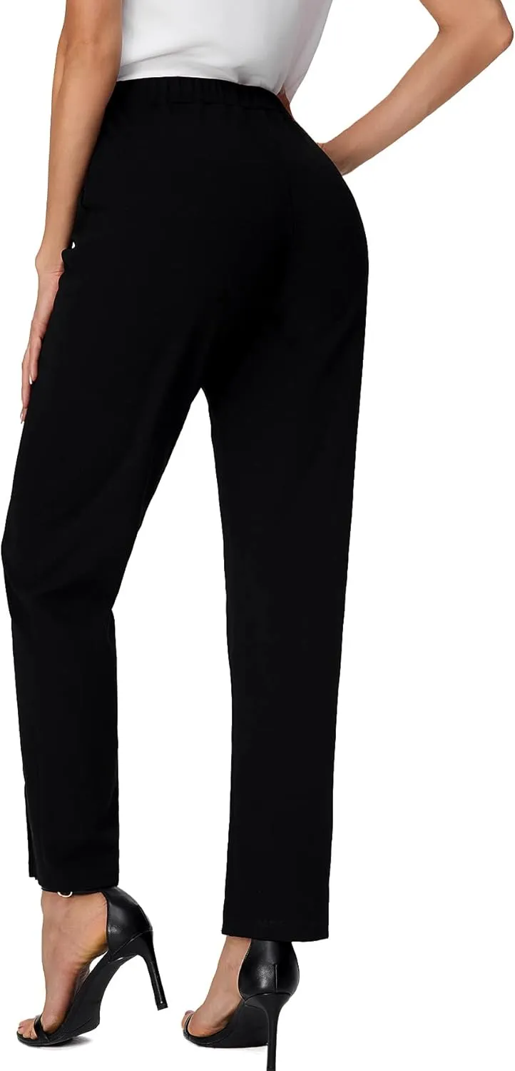 SweatyRocks Women's Elegant Elastic Waist Skinny High Waist Pants