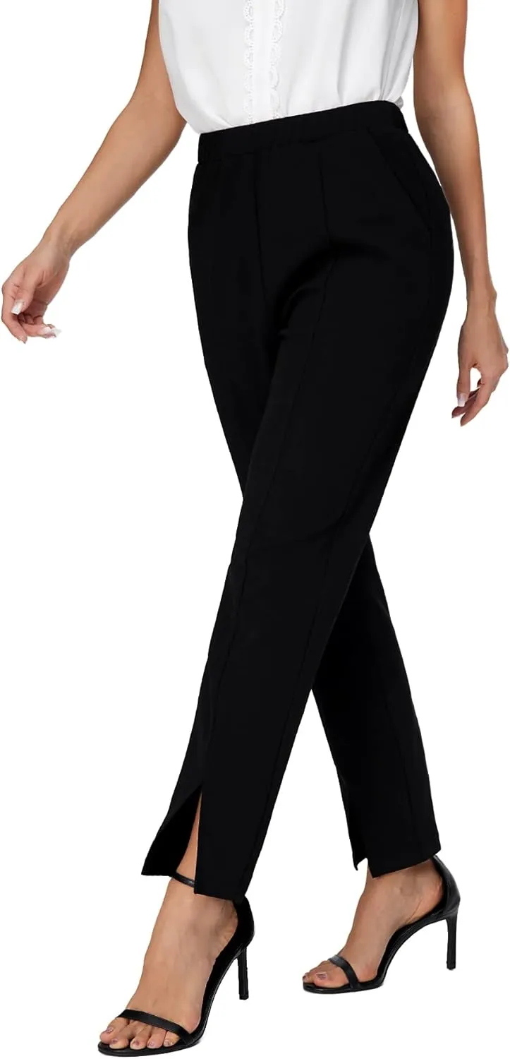 SweatyRocks Women's Elegant Elastic Waist Skinny High Waist Pants