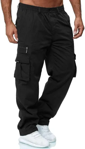 Tactical Cargo Pants for Men Big and Tall Athletic Pants with Multi-Pocket Active Loose Trousers