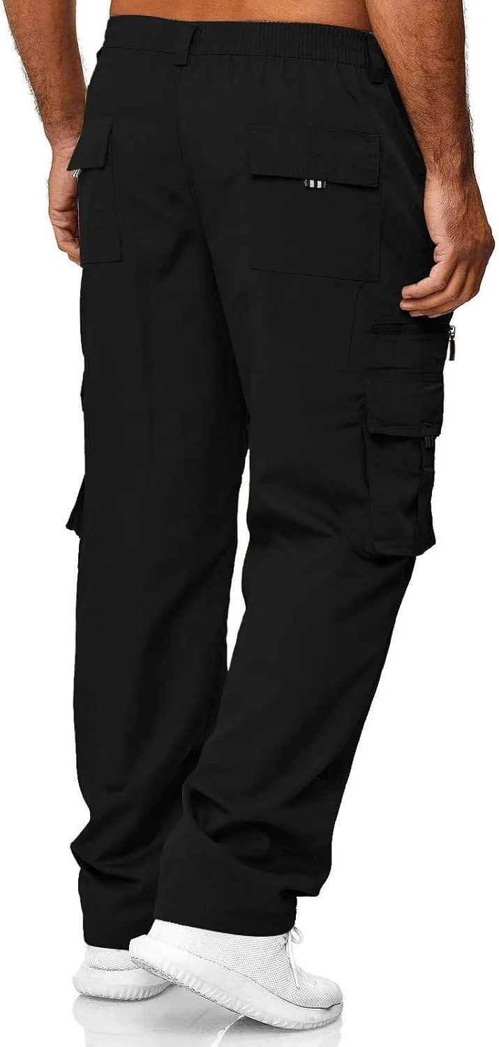 Tactical Cargo Pants for Men Big and Tall Athletic Pants with Multi-Pocket Active Loose Trousers