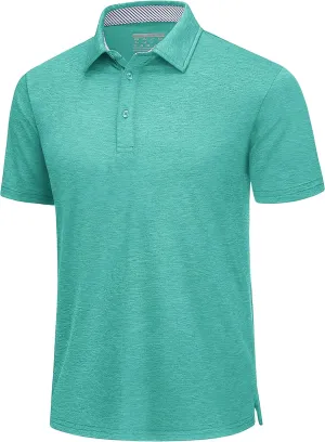 TACVASEN Men's Golf Shirts Short Sleeve Quick Dry Polo Shirts Moisture Wicking Casual Business Sports Breathable Polo