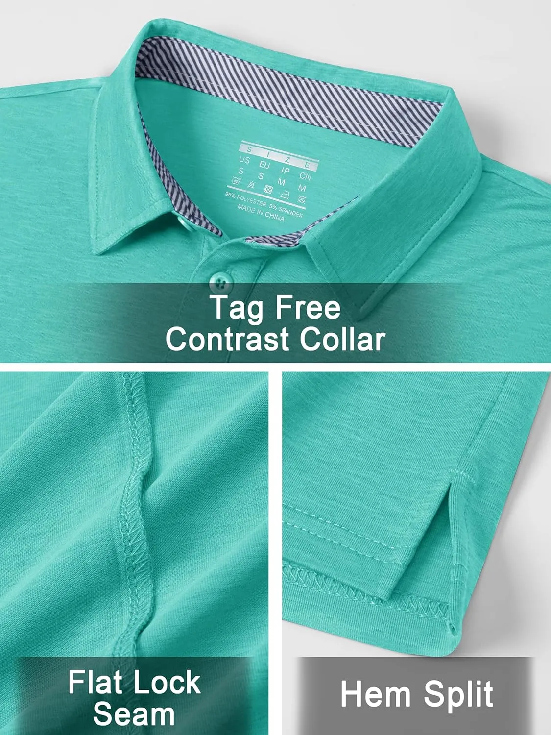 TACVASEN Men's Golf Shirts Short Sleeve Quick Dry Polo Shirts Moisture Wicking Casual Business Sports Breathable Polo