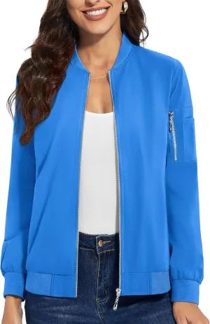 TACVASEN Women's Bomber Jackets Lightweight Casual Jacket Full Zip Windbreaker Fall Jacket