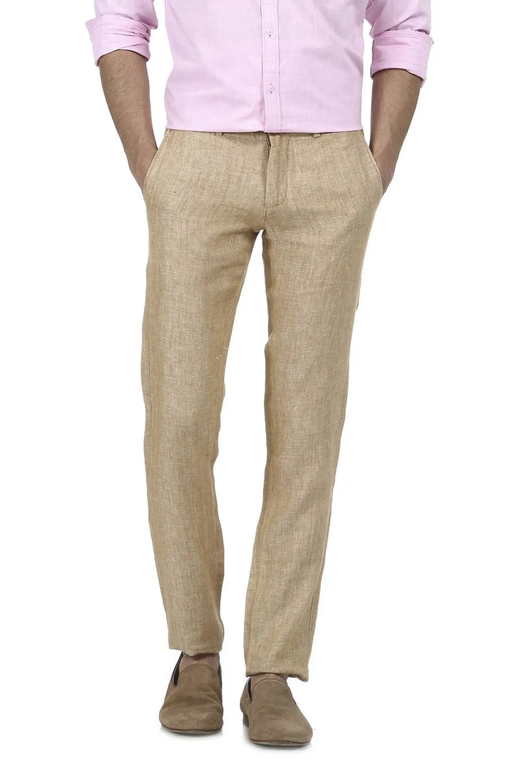 Tapered Fit Linen Trouser