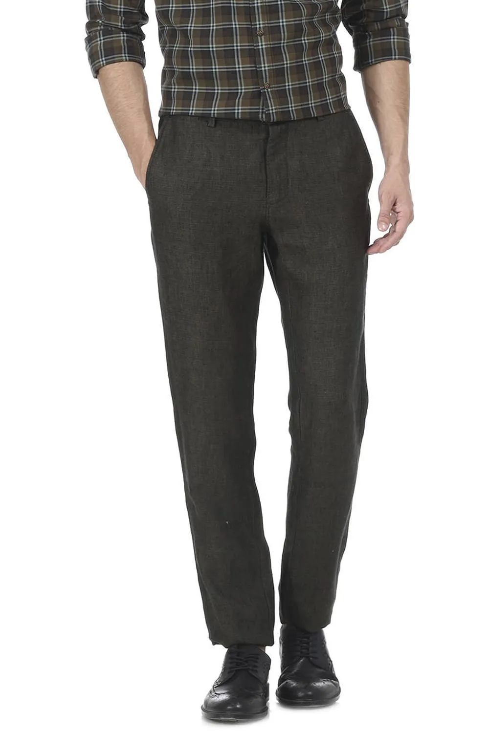 Tapered Fit Linen Trouser